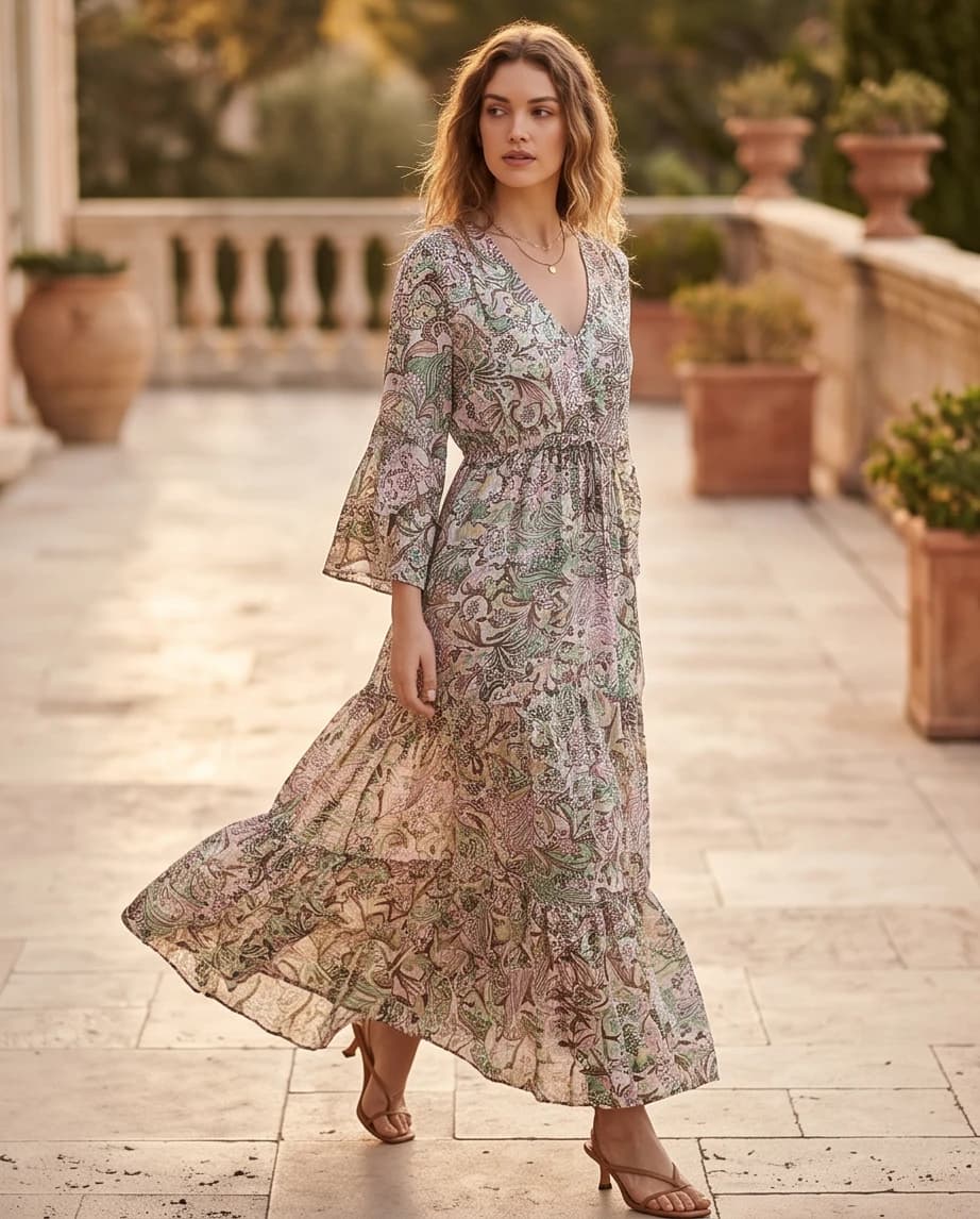 Sukienka maxi w kwiaty  3