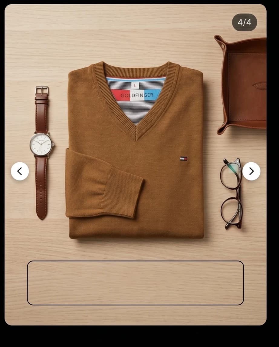 Klasyczny sweter Goldfinger w kolorze brązowym - widok 2
