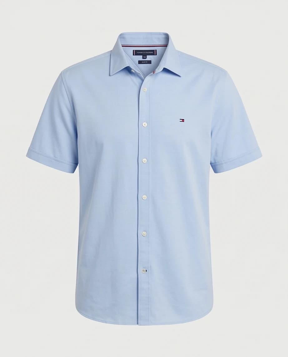 Elegancka męska koszula na krótki rękaw Tommy Hilfiger XXL