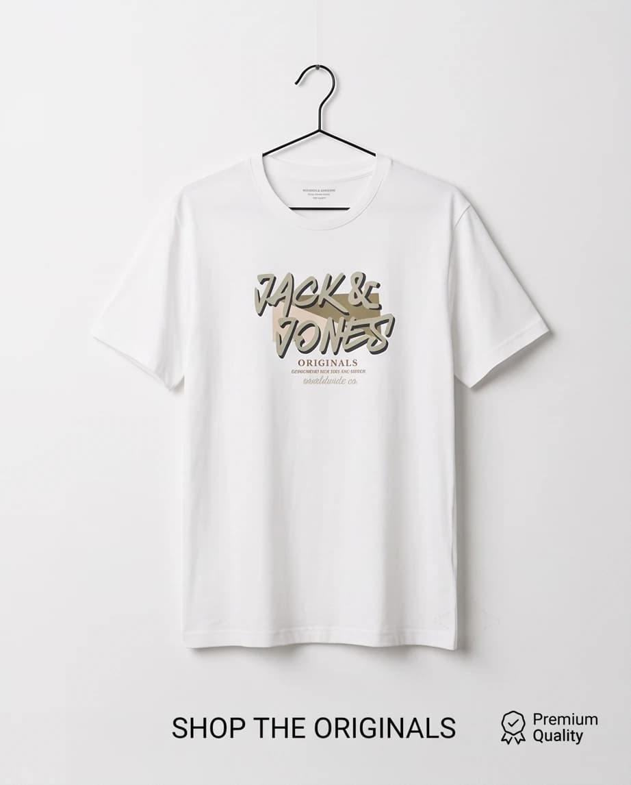 Klasyczny biały t-shirt Jack & Jones Originals - widok 2