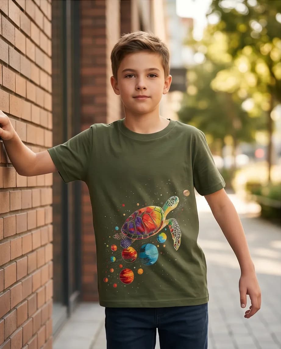 T-shirt w kolorze oliwkowym 3