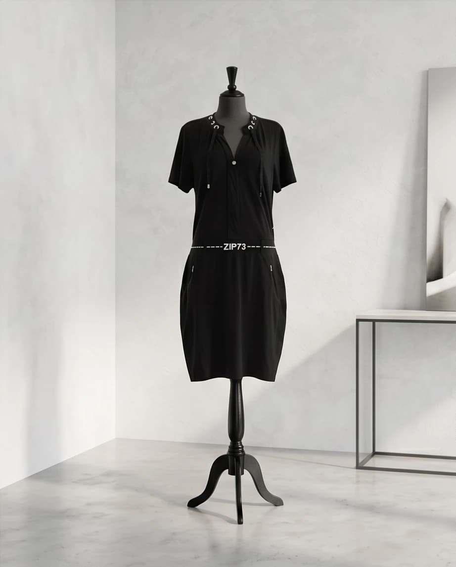Czarna sukienka ZIP73 4