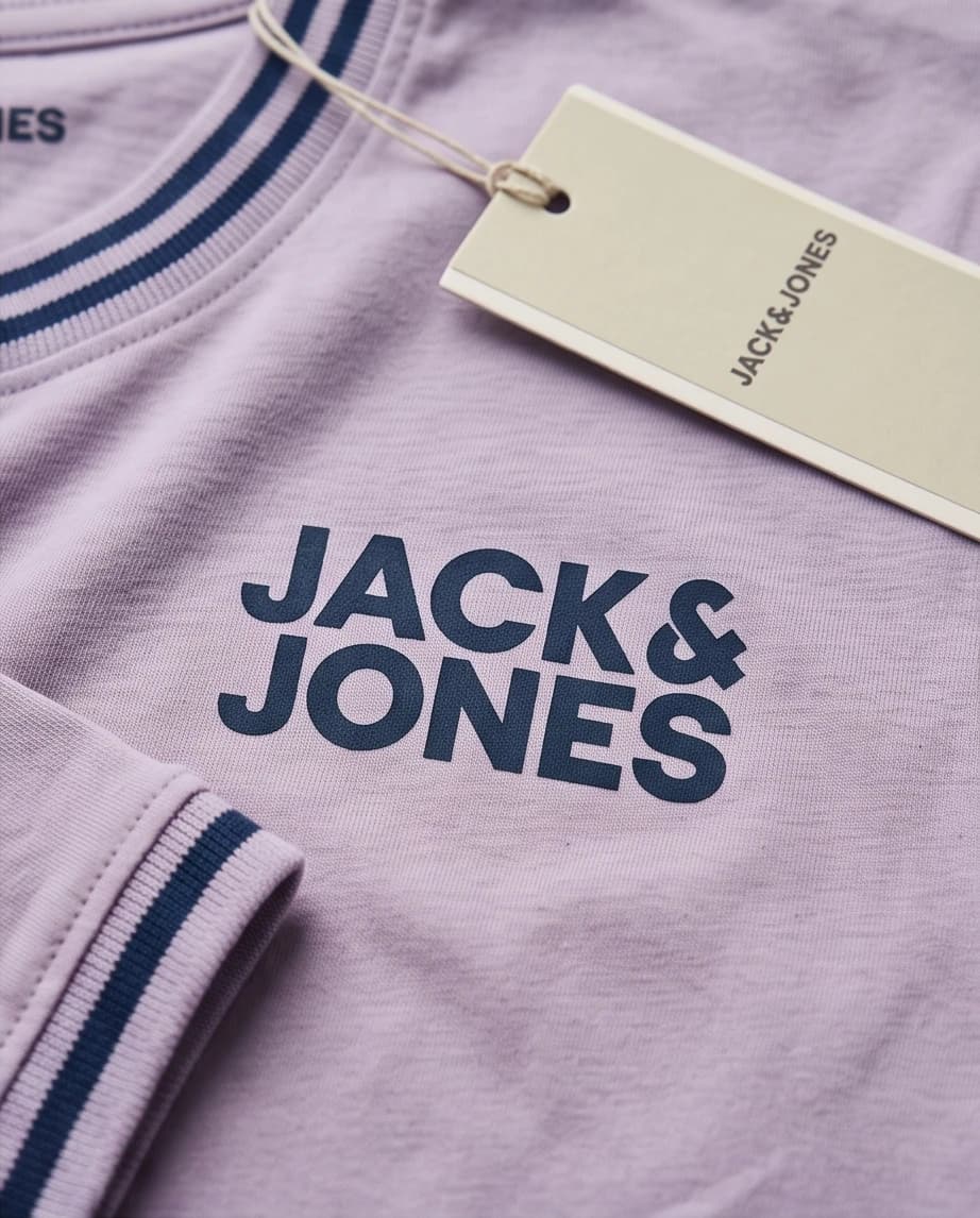 Klasyczny t-shirt Jack & Jones w kolorze lawendowym - widok 2