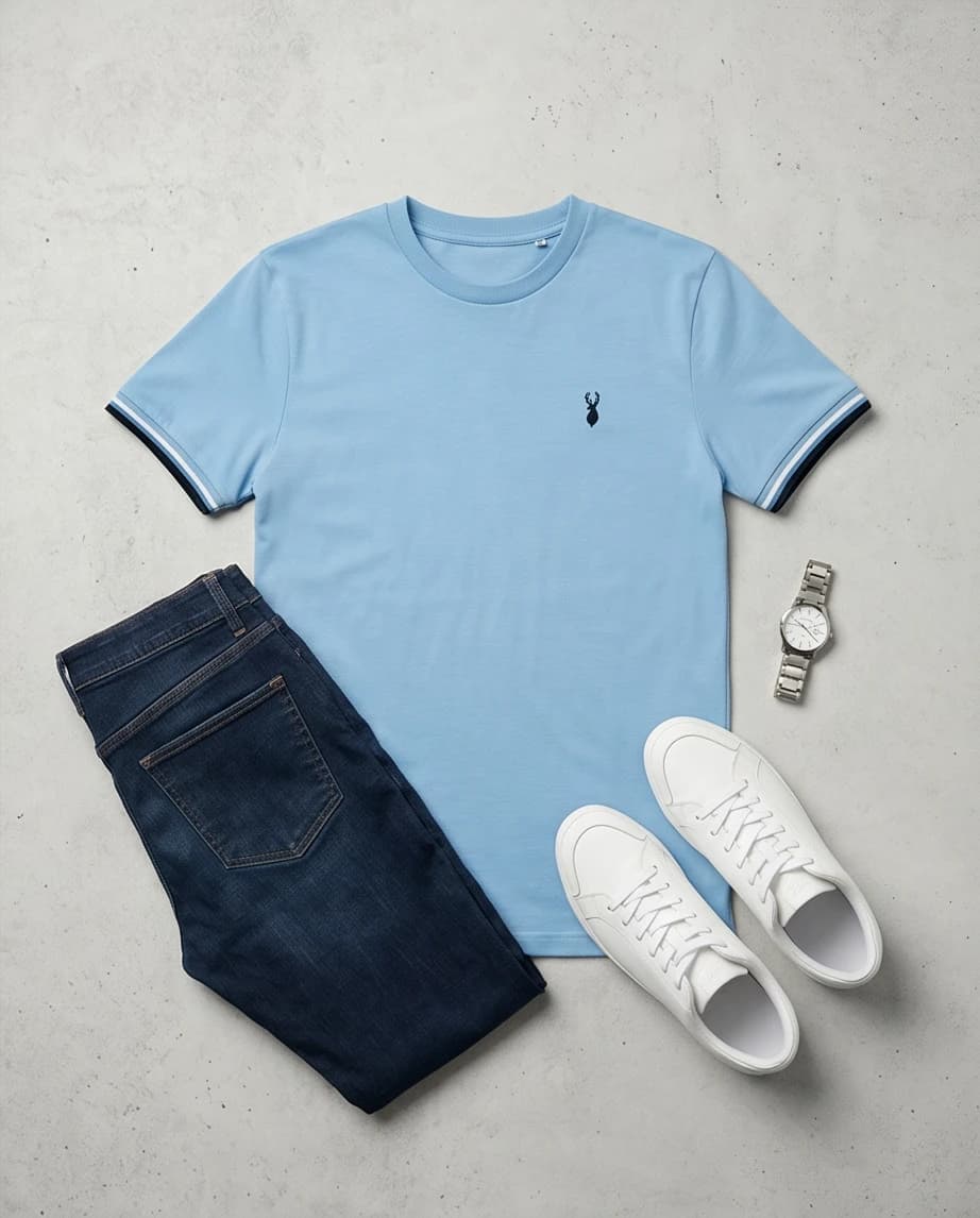 Klasyczny błękitny t-shirt 2