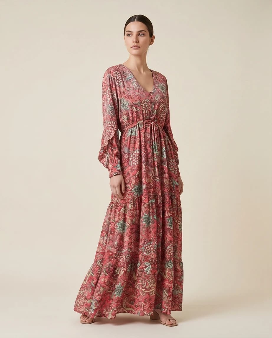 Wzorzysta sukienka maxi 2