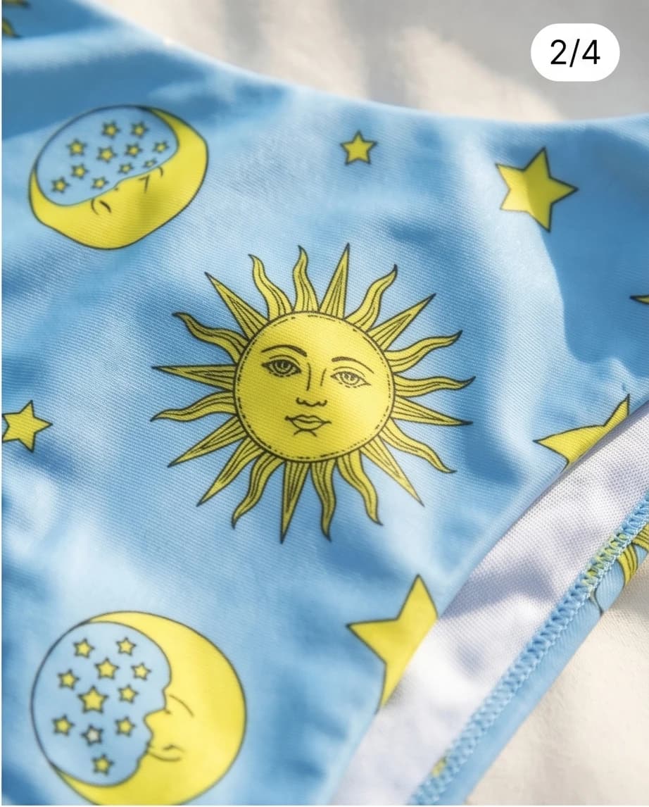 Niebieskie bikini z niebiańskim wzorem - widok 2