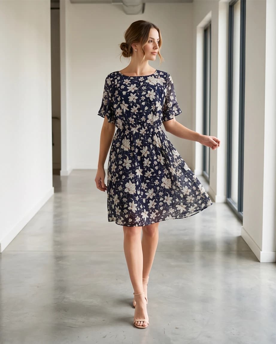 Elegancka sukienka w kwiaty 3