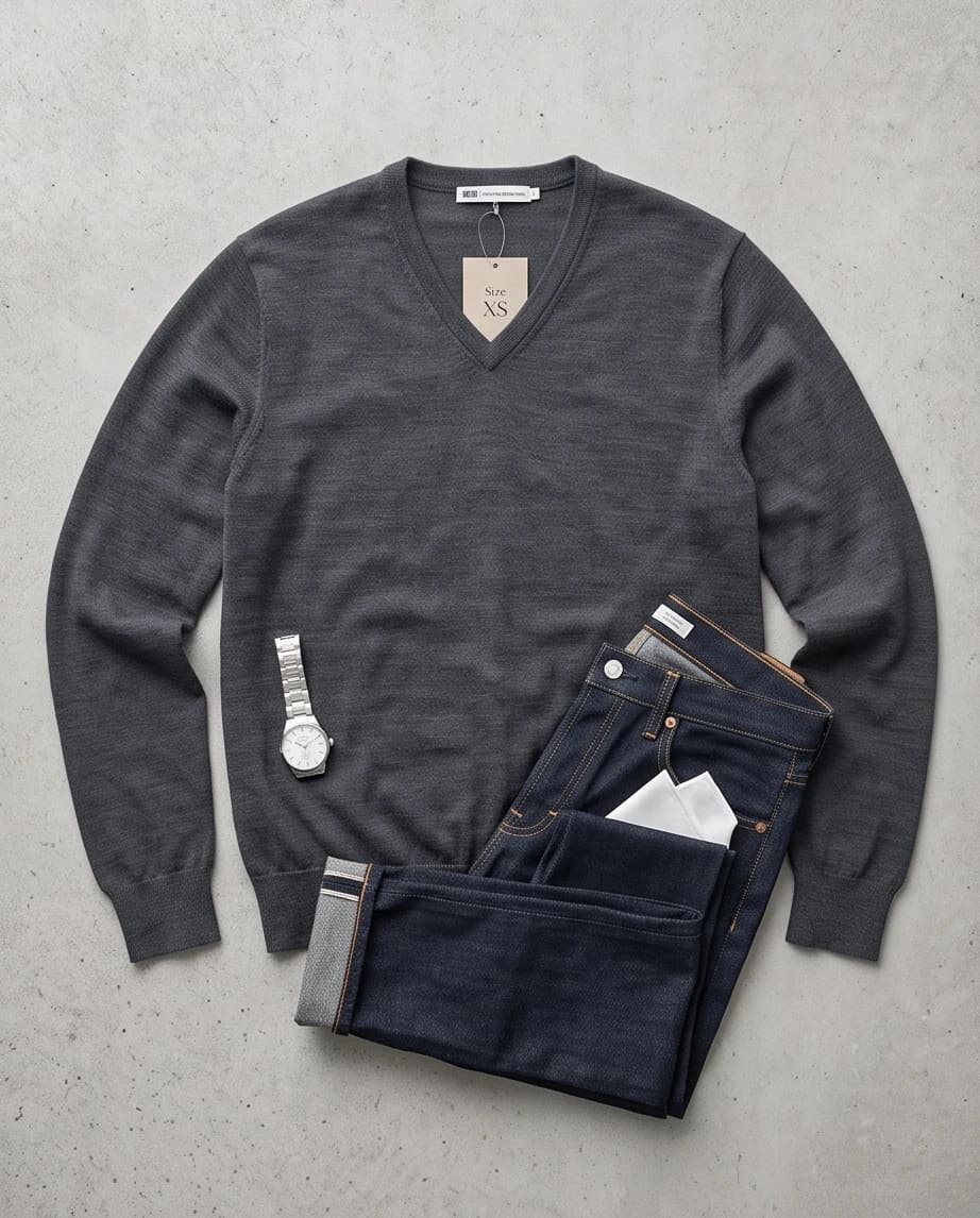 Grafitowy sweter firma Uniqlo rozmiar XS - widok 2