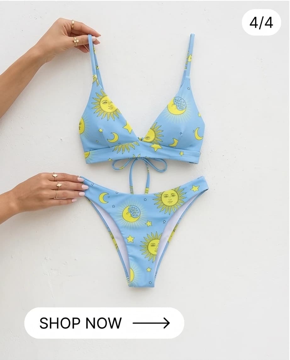 Niebieskie bikini z niebiańskim wzorem 3