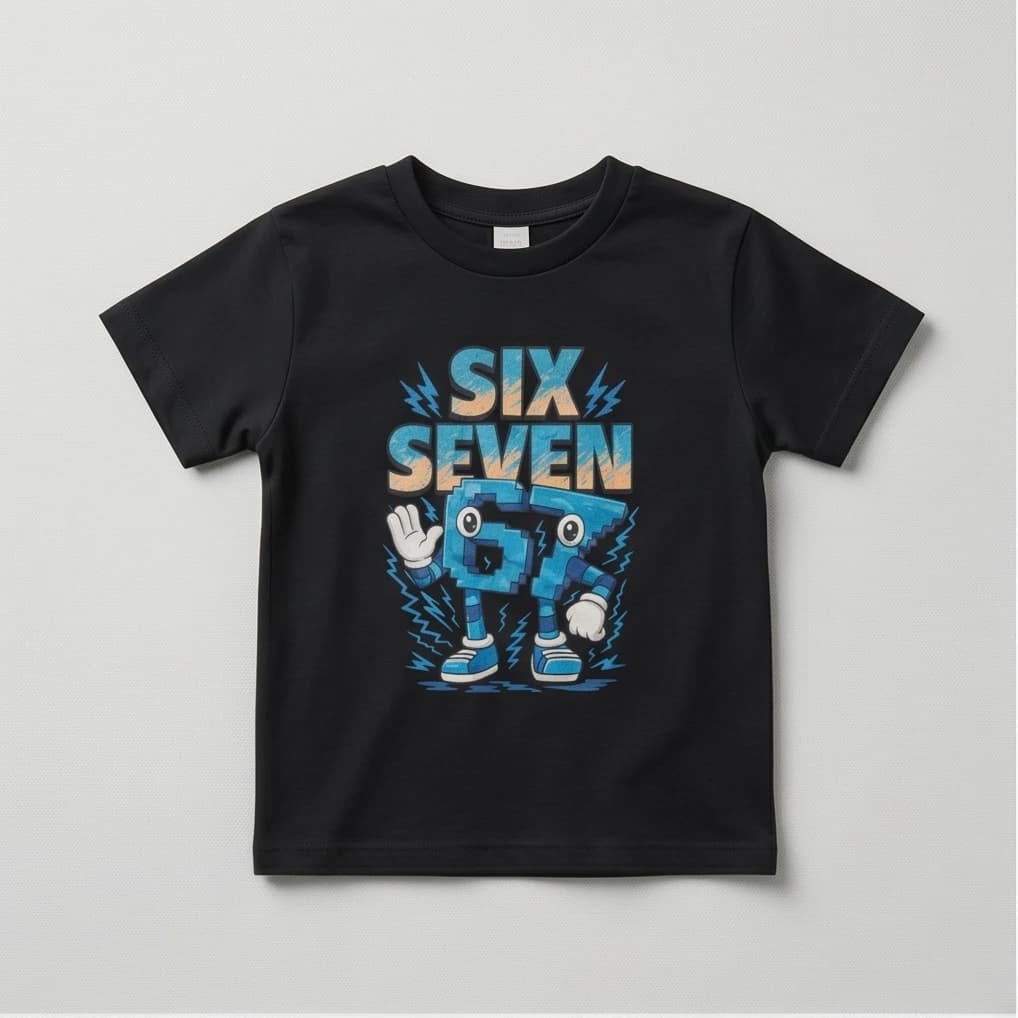 Koszulka z grafiką „SIX SEVEN” 