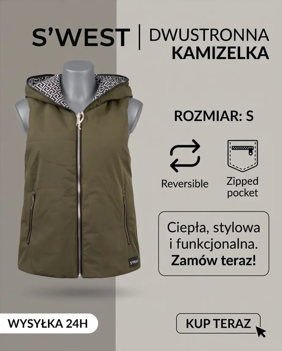 Stylowa, dwustronna kamizelka  5