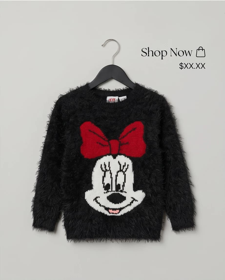 Sweter H&M z motywem Minnie Mouse