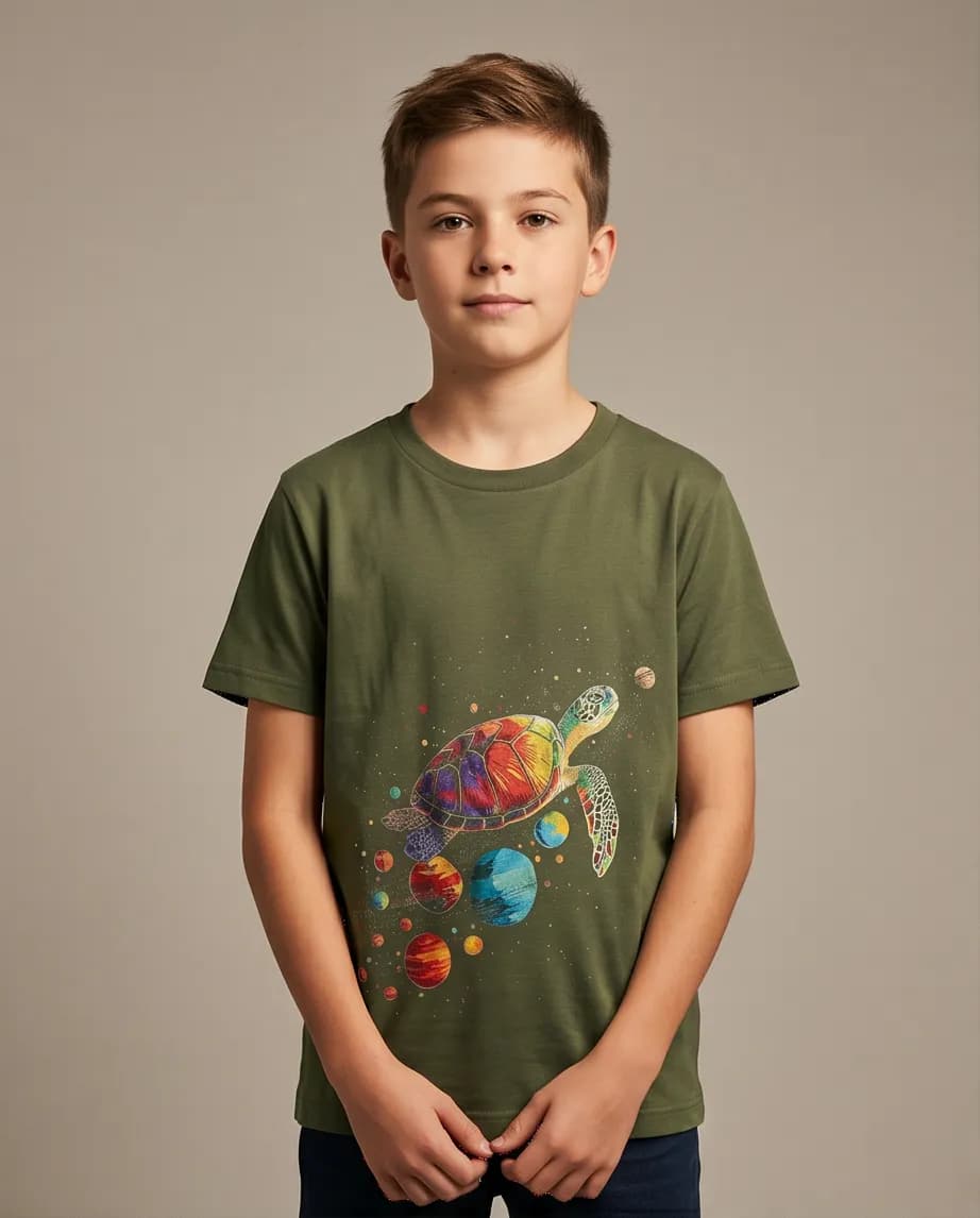 T-shirt w kolorze oliwkowym
