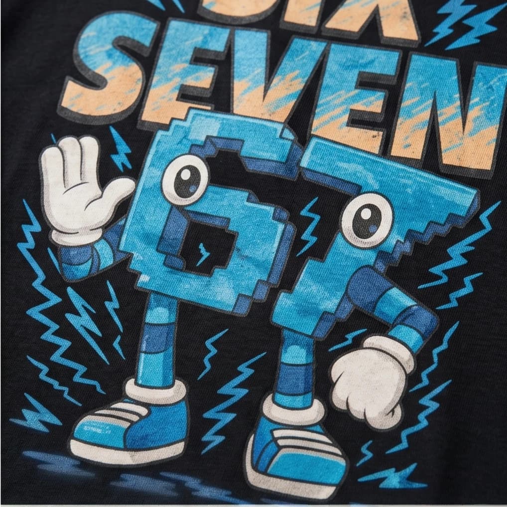 Koszulka z grafiką „SIX SEVEN”  2