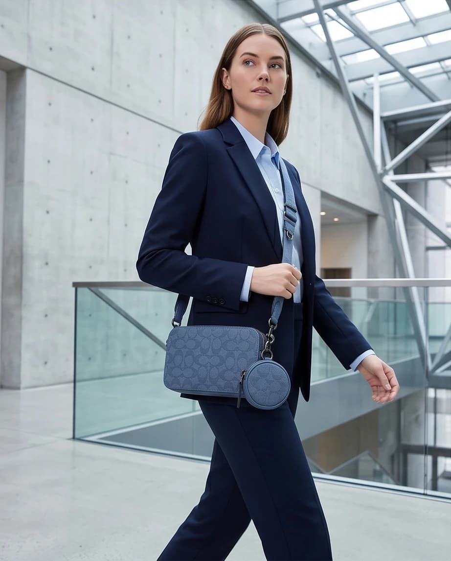 Niebieska torebka z etui coach 3