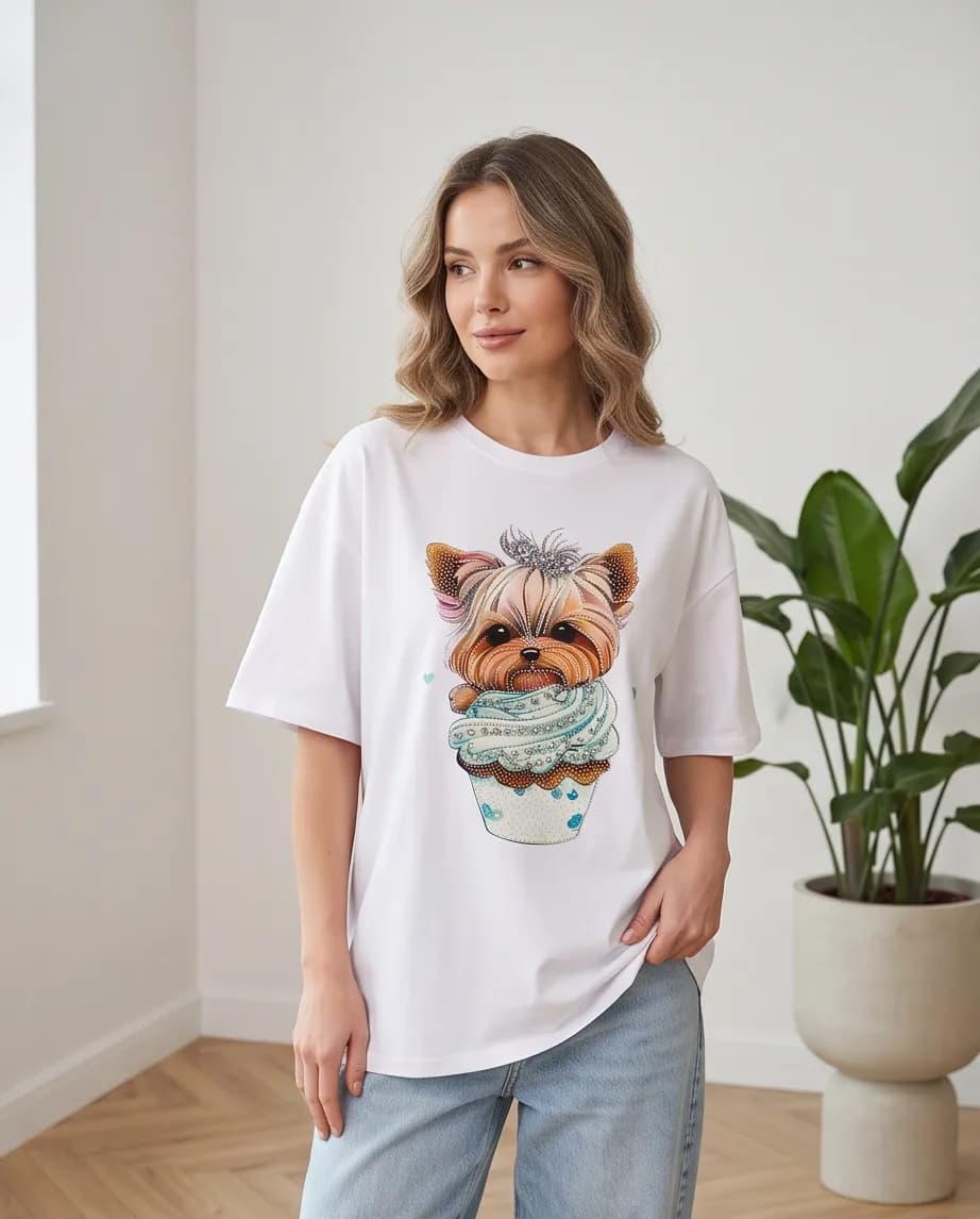 Biały T-shirt oversize 
