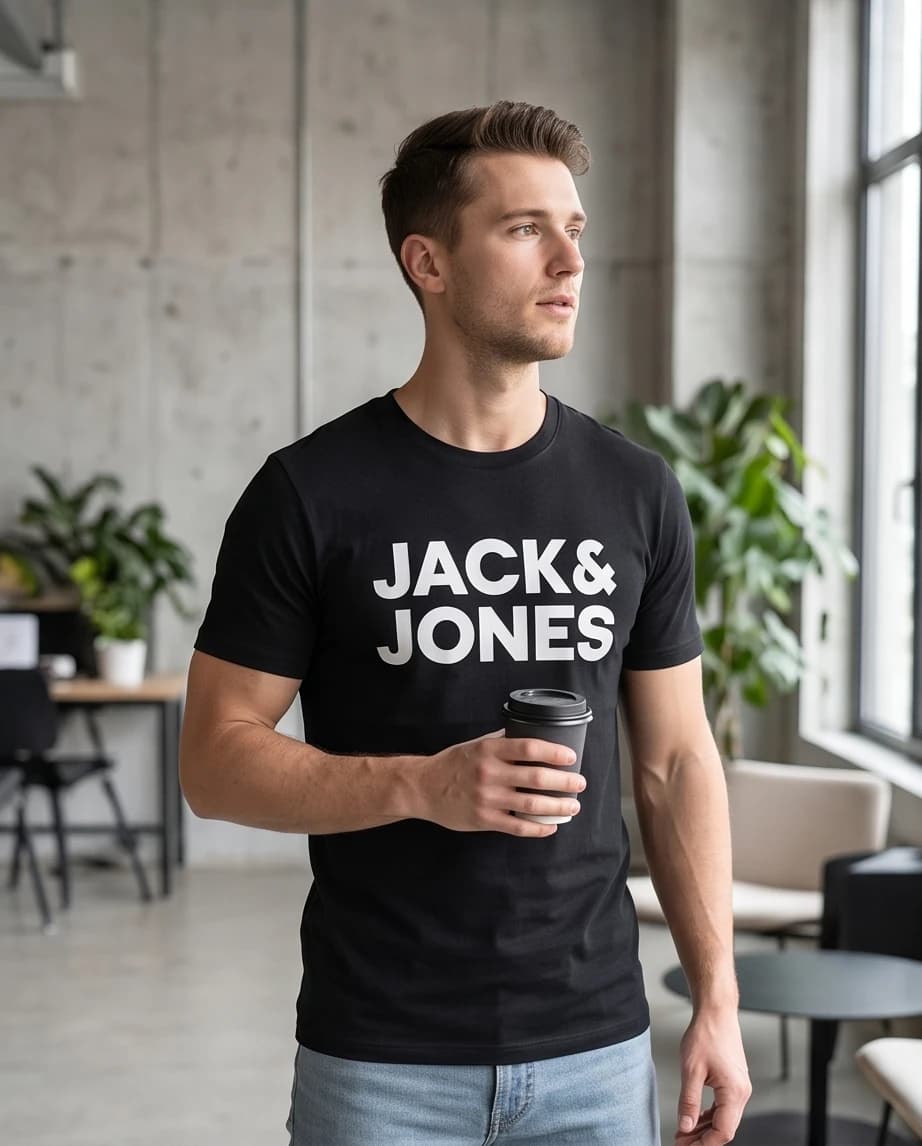 Czarny t-shirt Jack & Jones - widok 2