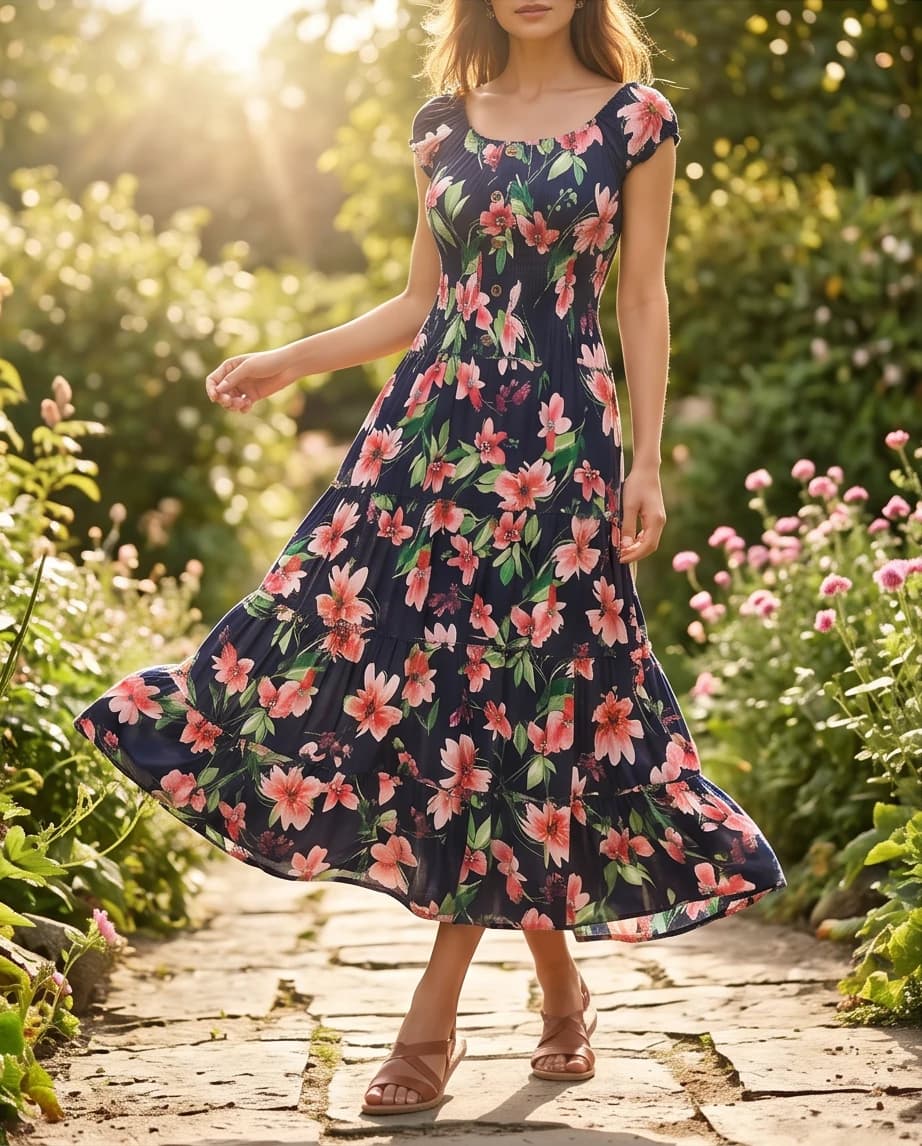 Sukienka maxi w kwiaty 3