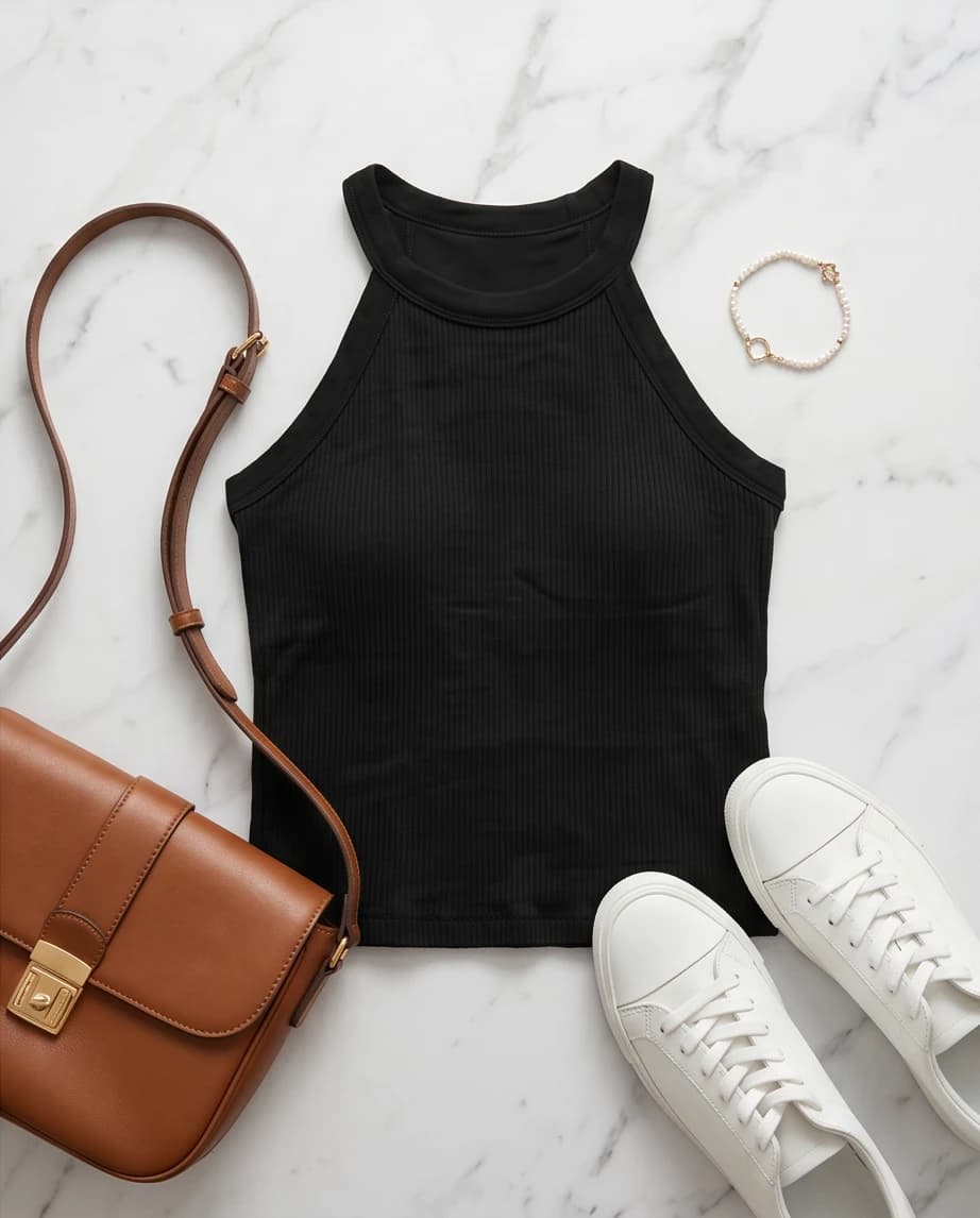 Top Uniqlo z wbudowanym biustonoszem