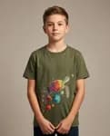 T-shirt w kolorze oliwkowym
