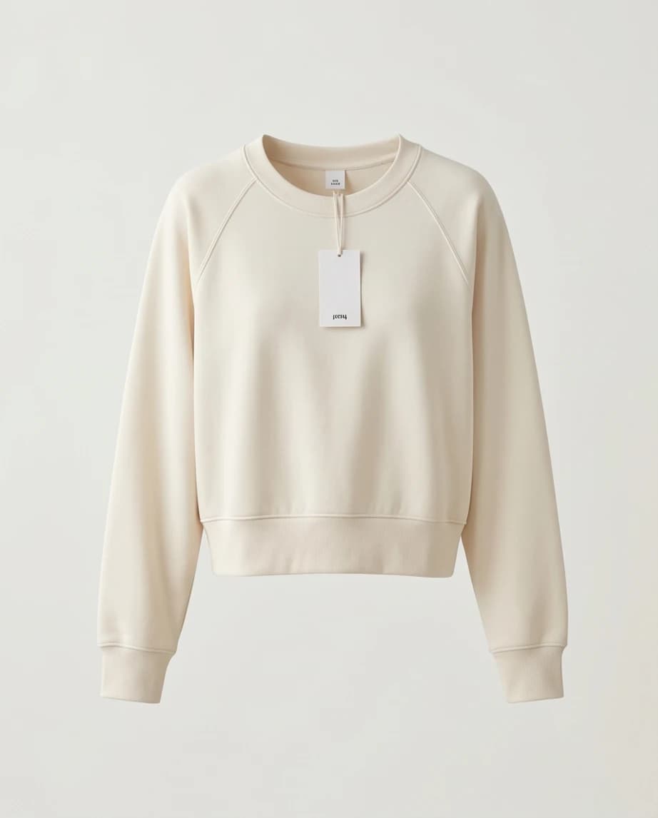 Klasyczna, kremowa bluza o kroju crop