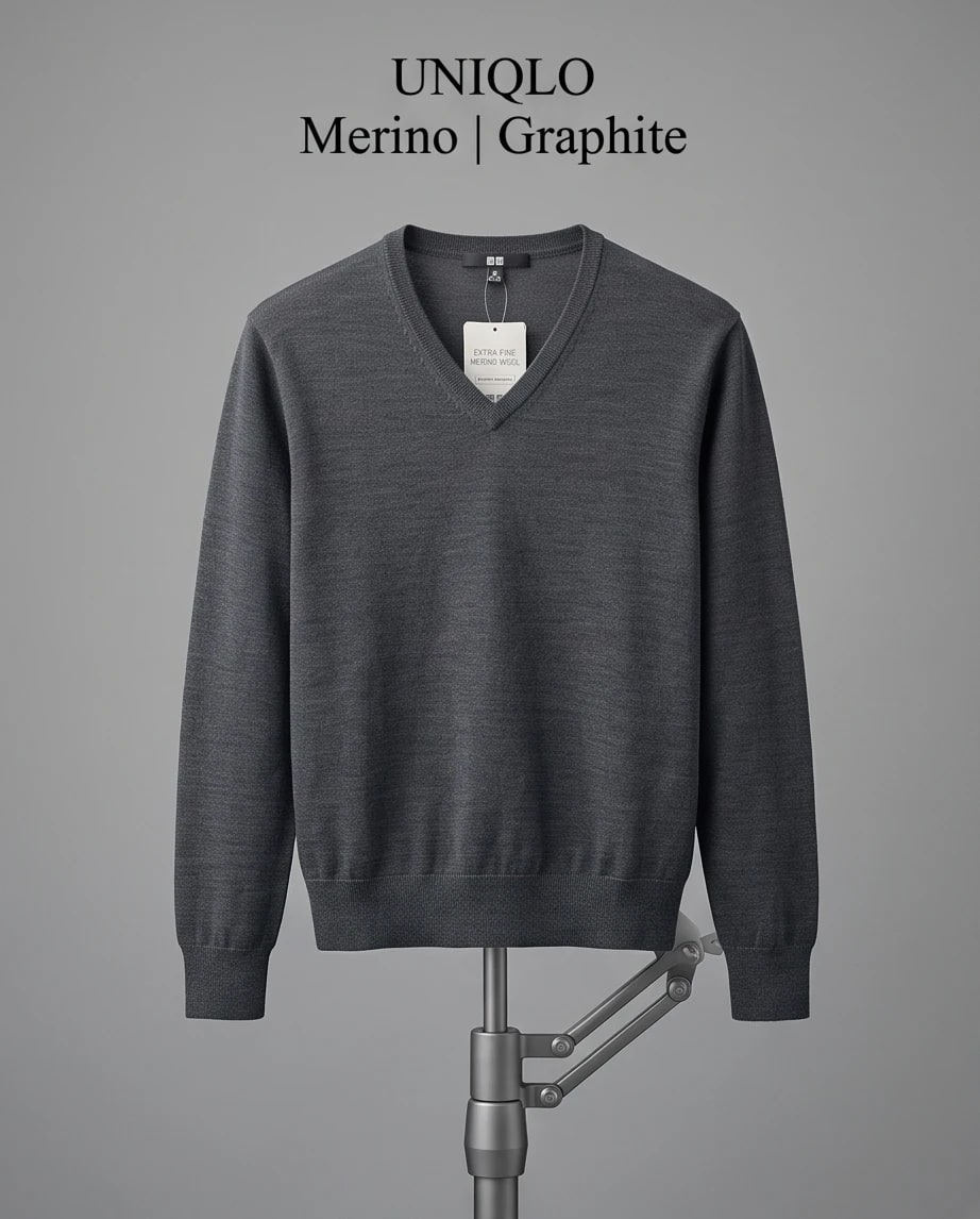 Uniqlo Grafitowy sweter rozmiar XS