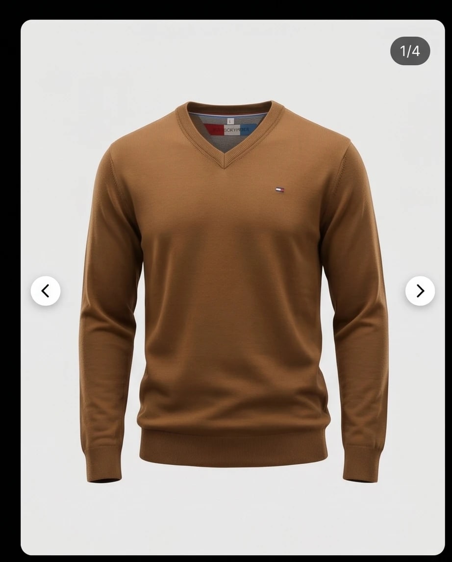 Klasyczny sweter Goldfinger w kolorze brązowym