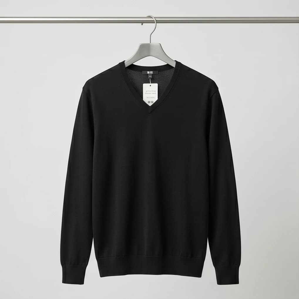 Męski sweter Uniqlo z wełny merino extra fine