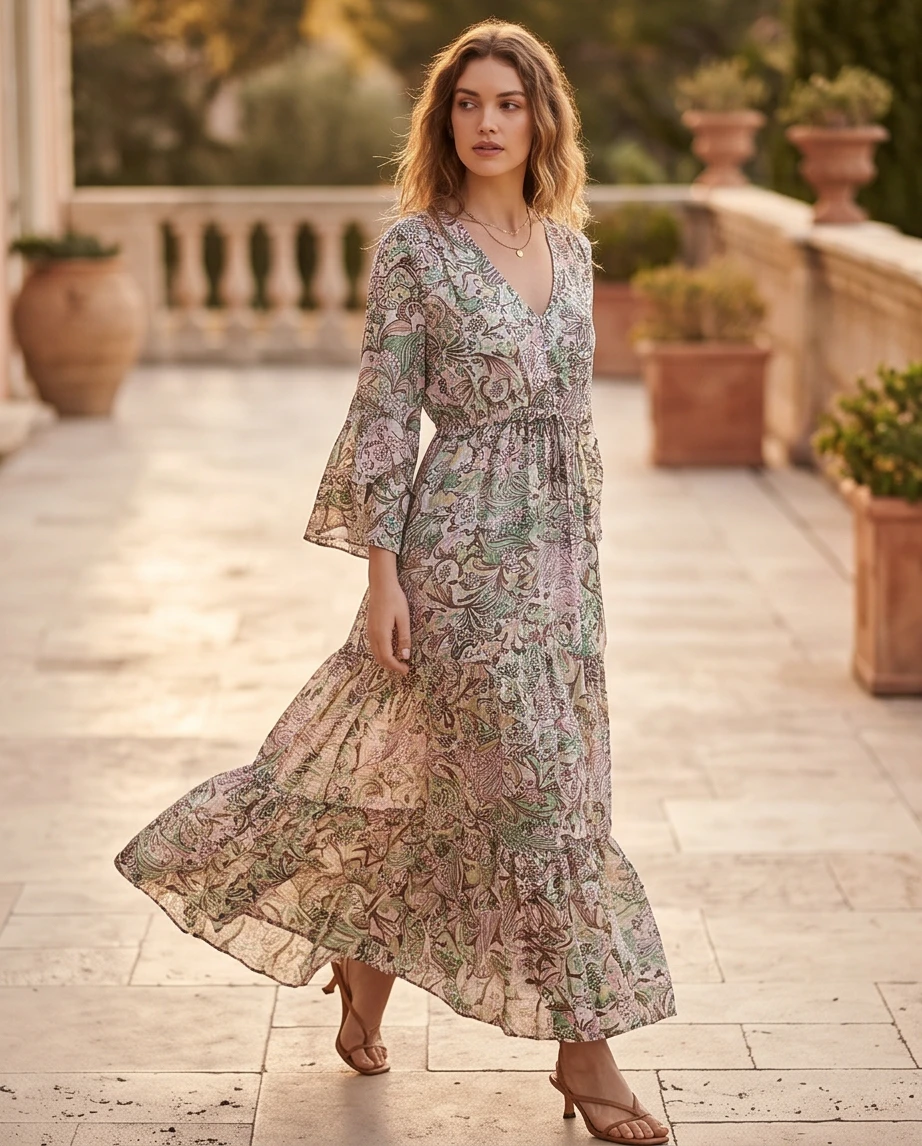 Sukienka maxi w kwiaty  3