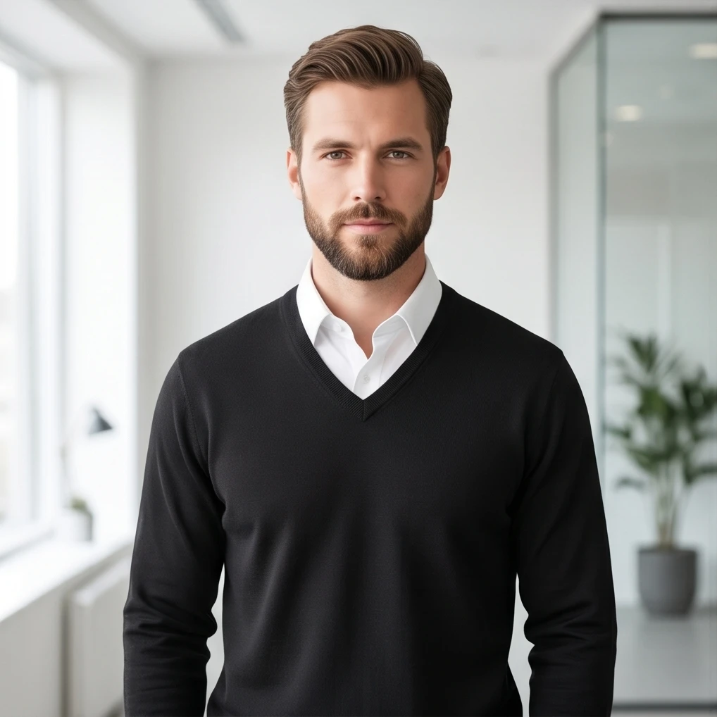 Męski sweter Uniqlo z wełny merino extra fine 4