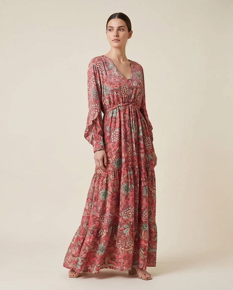 Wzorzysta sukienka maxi 2