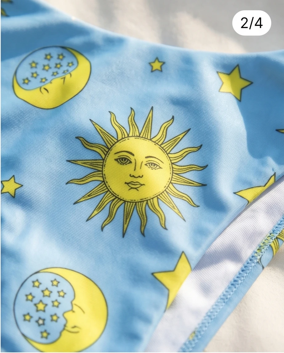 Niebieskie bikini z niebiańskim wzorem 2