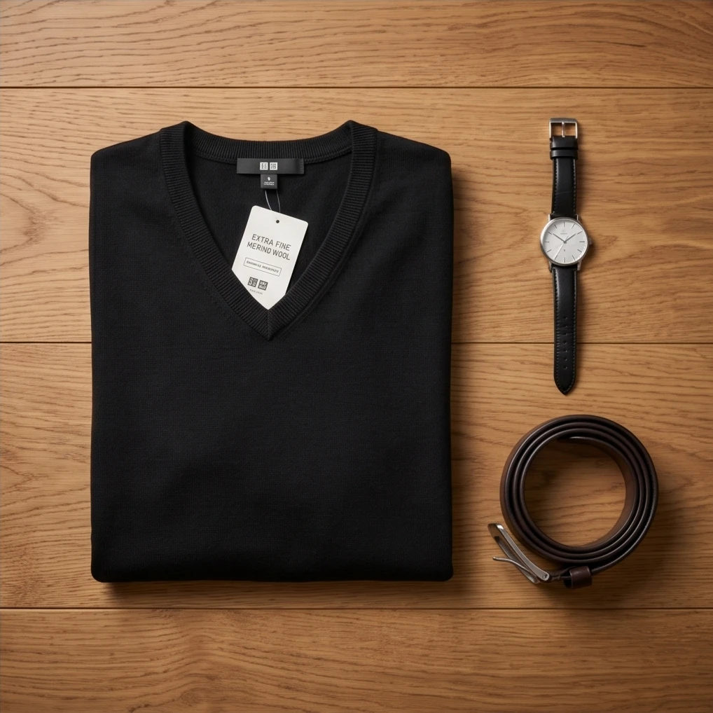 Męski sweter Uniqlo z wełny merino extra fine 3